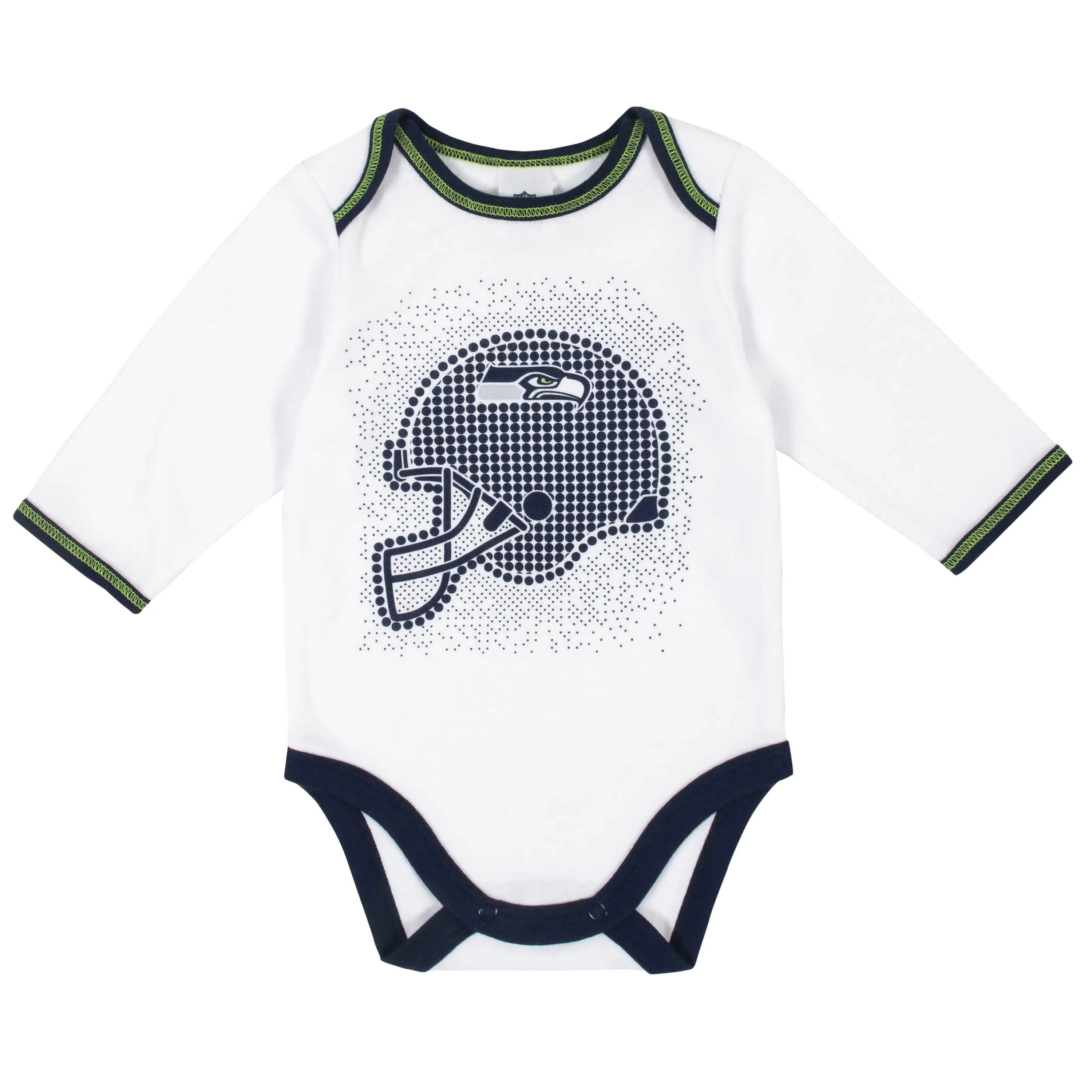 3-Piece Baby Boys Seattle Seahawks Bodysuit, Footed Pant, and Cap Set