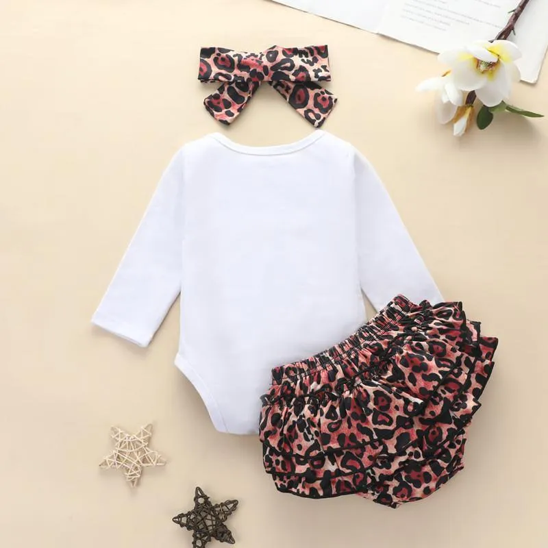 3-piece Letter Pattern Bodysuit & Shorts & Headband for Baby Girl Wholesale children's clothing