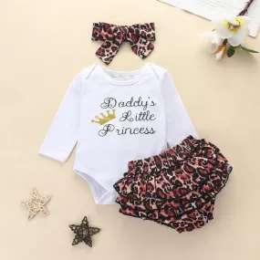 3-piece Letter Pattern Bodysuit & Shorts & Headband for Baby Girl Wholesale children's clothing