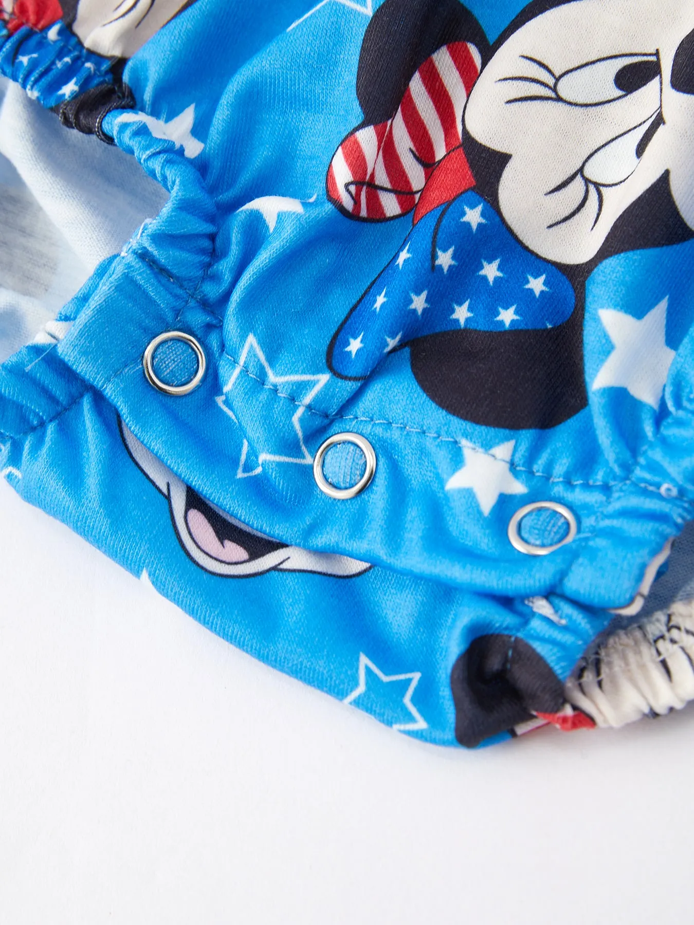 4th of july Cartoon Character Print Plaid Cute Girls Romper