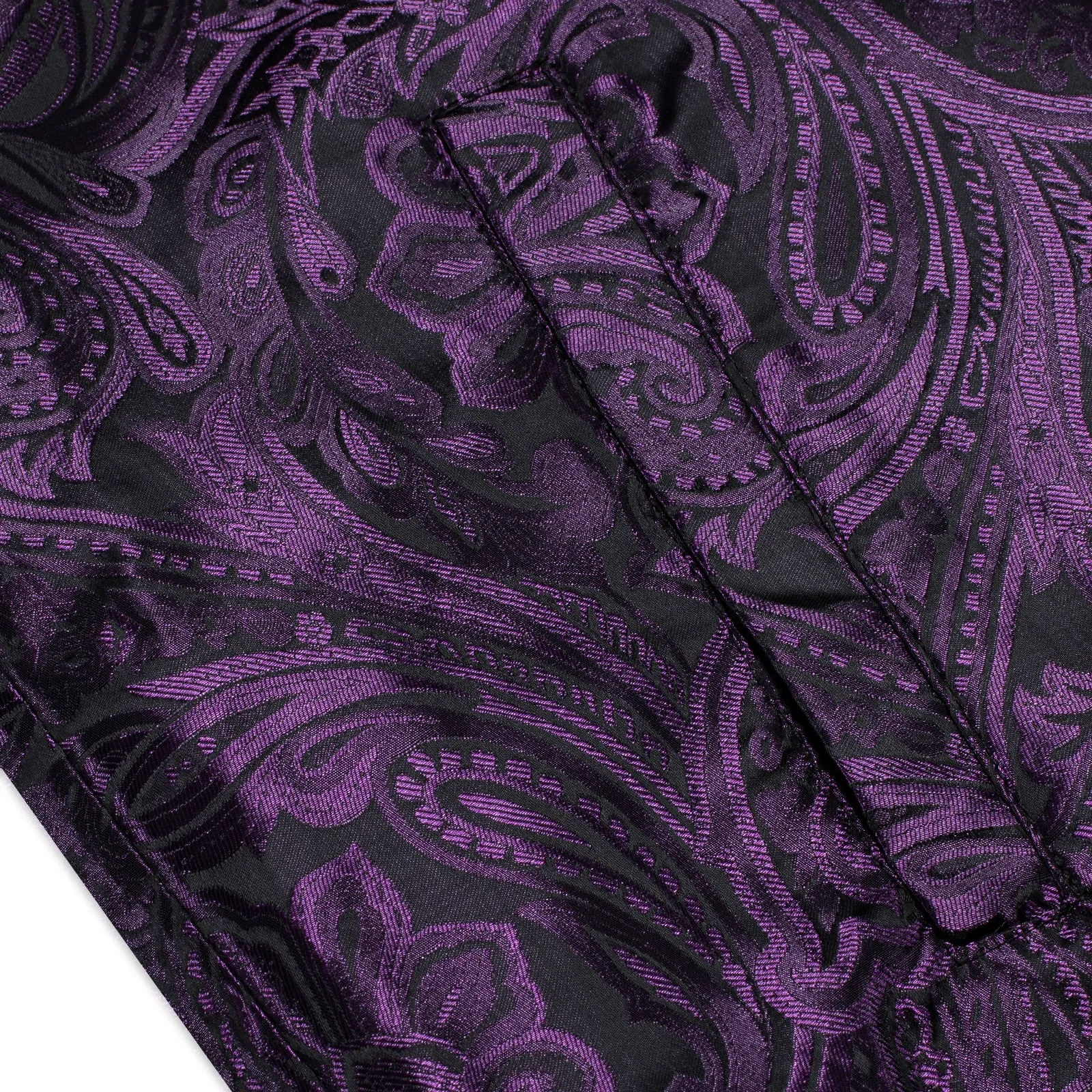 $9.99 Ties2you Thin Jacket Dark Purple Paisley Men's Zipper Jacket