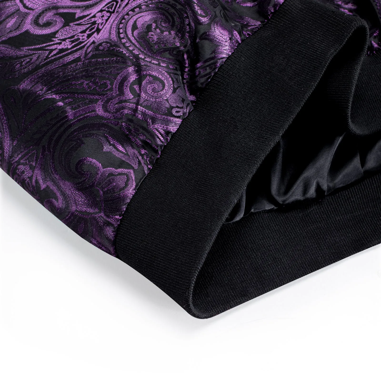 $9.99 Ties2you Thin Jacket Dark Purple Paisley Men's Zipper Jacket