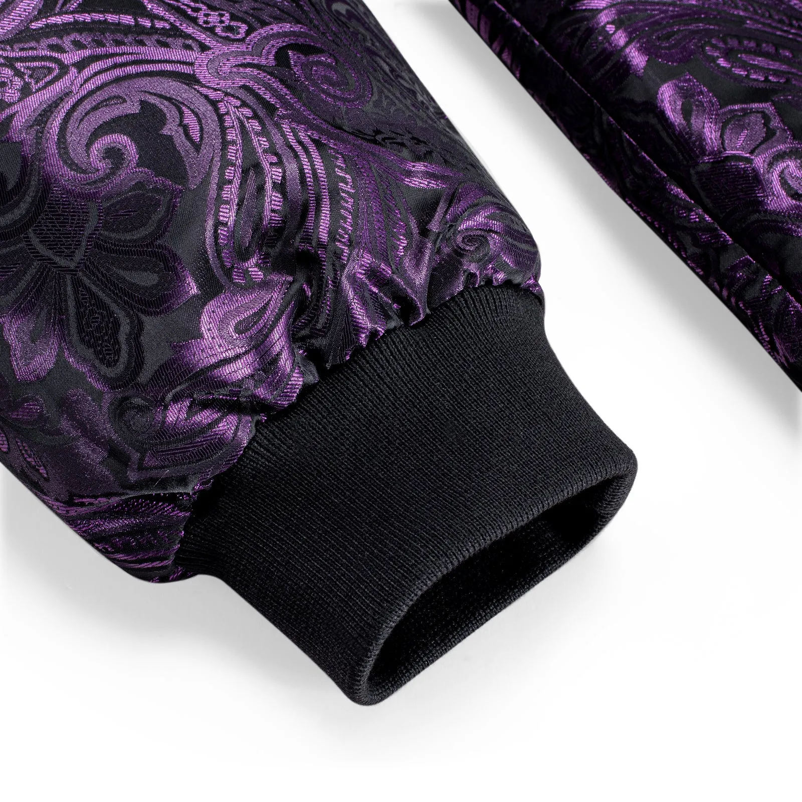 $9.99 Ties2you Thin Jacket Dark Purple Paisley Men's Zipper Jacket