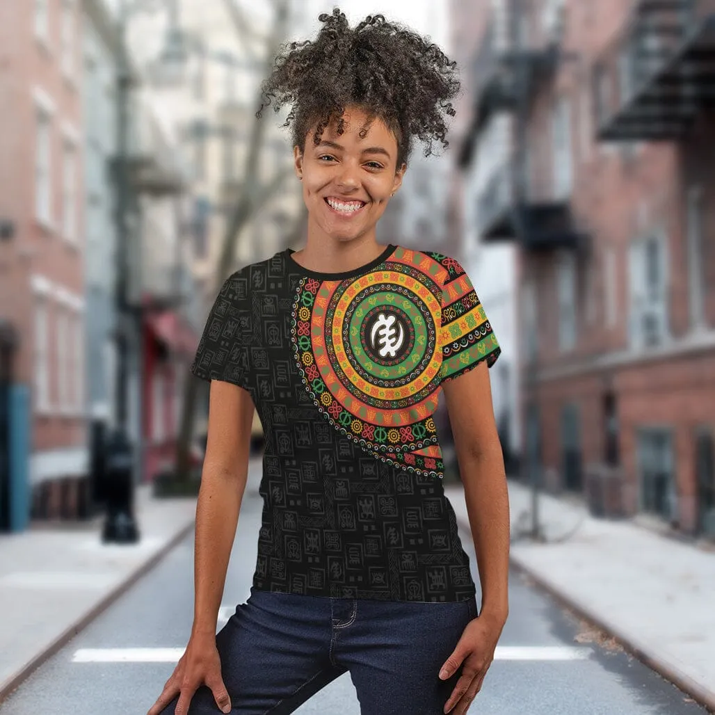 Adinkra Symbols Print Sleeve T-shirt