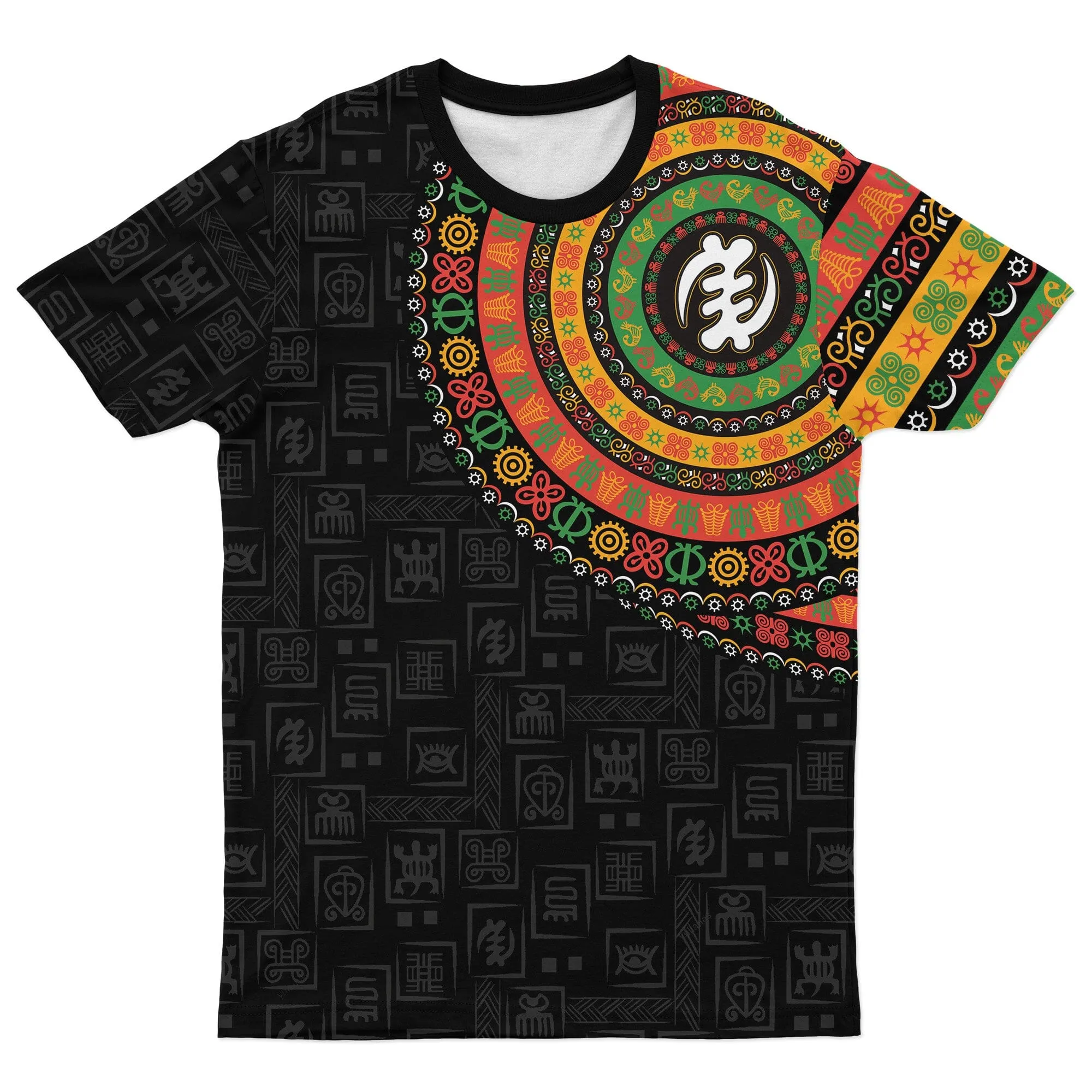 Adinkra Symbols Print Sleeve T-shirt