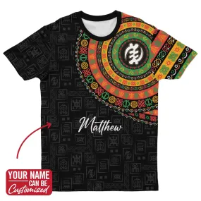 Adinkra Symbols Print Sleeve T-shirt