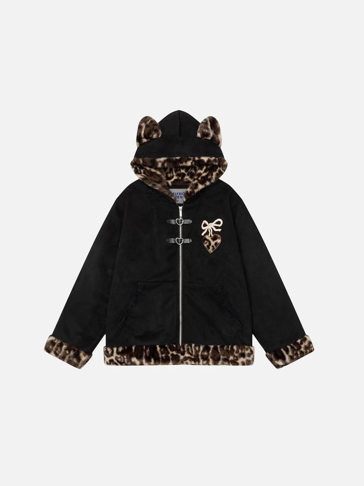 Aelfric Eden Cute Leopard Print Cat Ear Coat