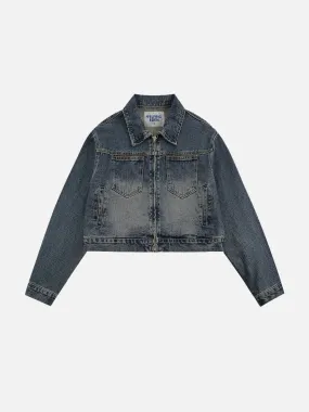 Aelfric Eden Washed Cropped Denim Jacket