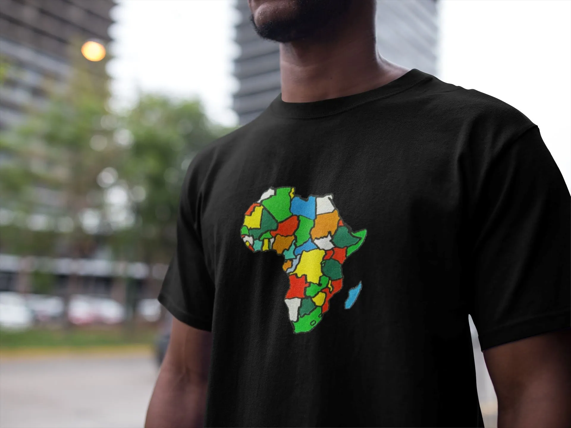 Africa Map Embroidered T-shirt