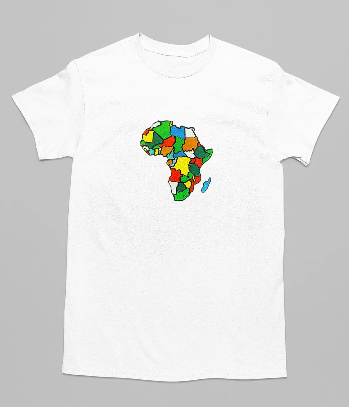 Africa Map Embroidered T-shirt