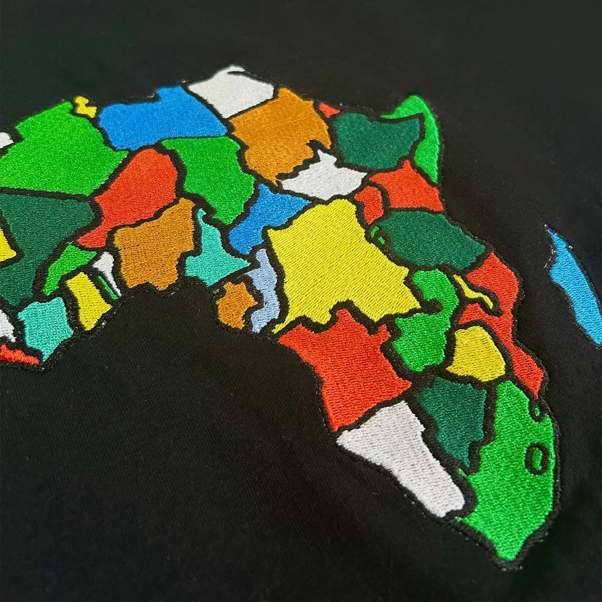 Africa Map Embroidered T-shirt