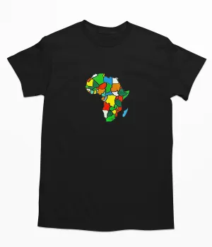 Africa Map Embroidered T-shirt