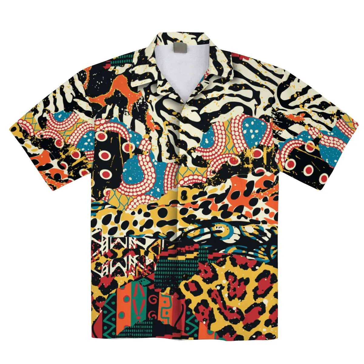 African Patchwork 2 Linen Hawaiian Shirt