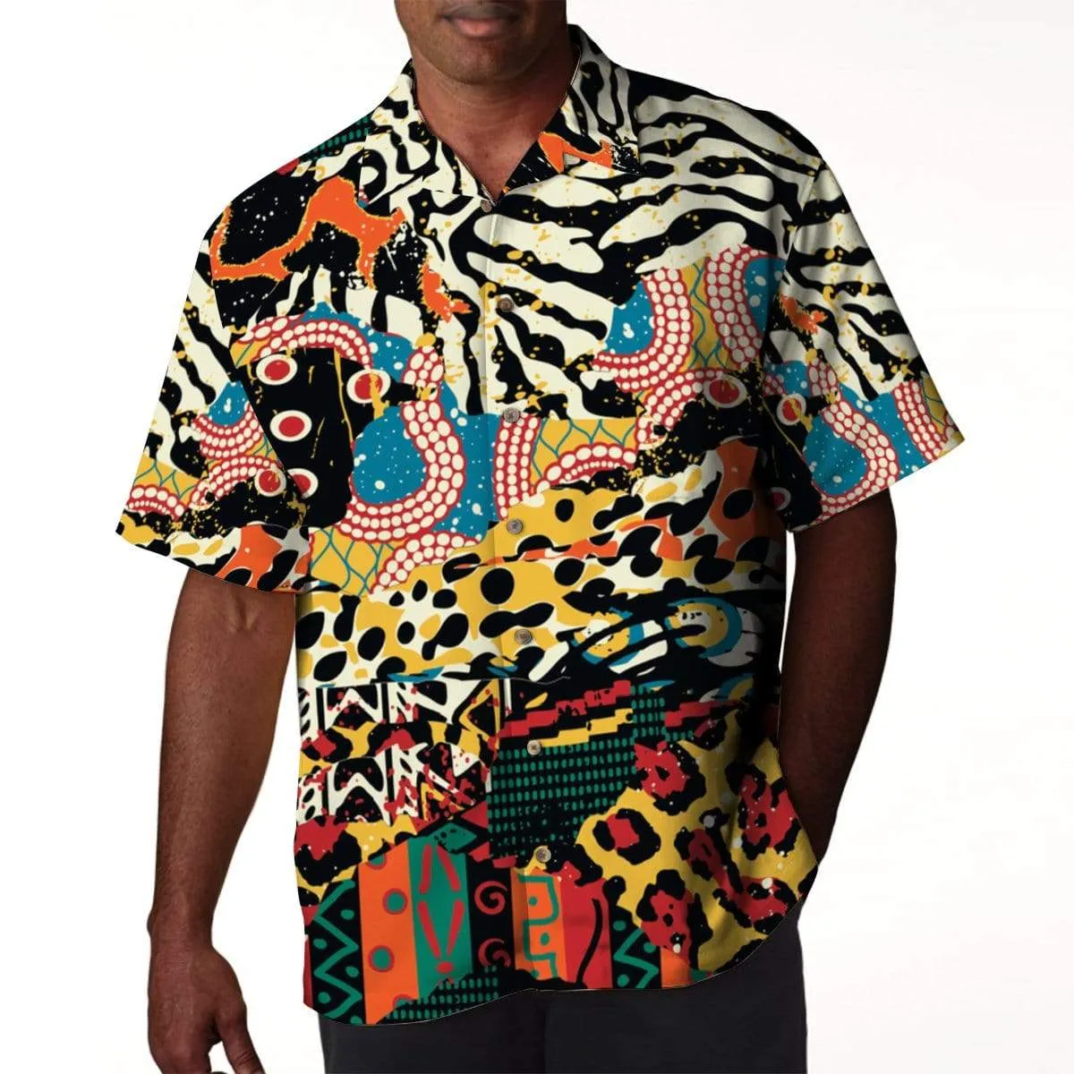 African Patchwork 2 Linen Hawaiian Shirt