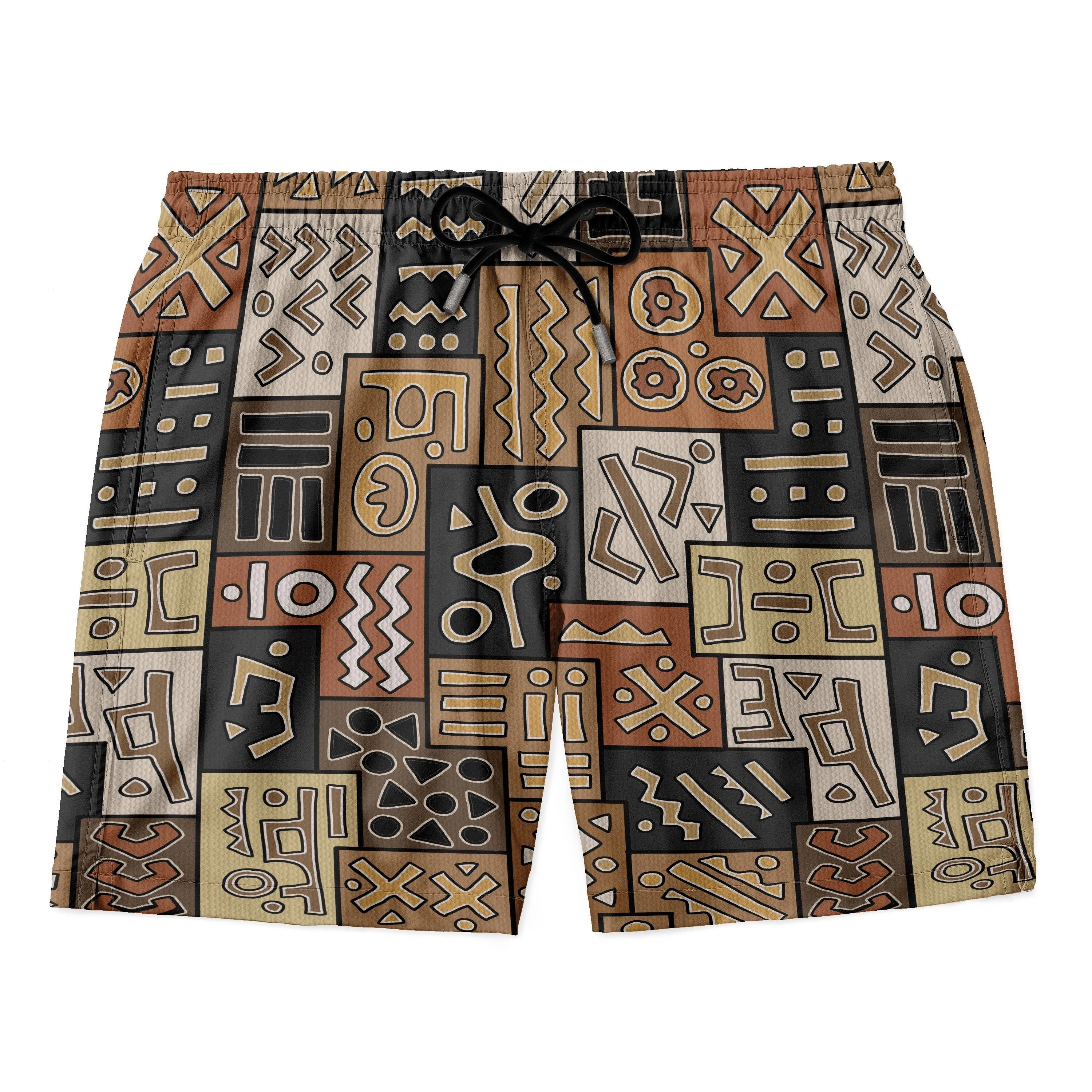 African Pattern Hawaiian Shirt And Shorts Set