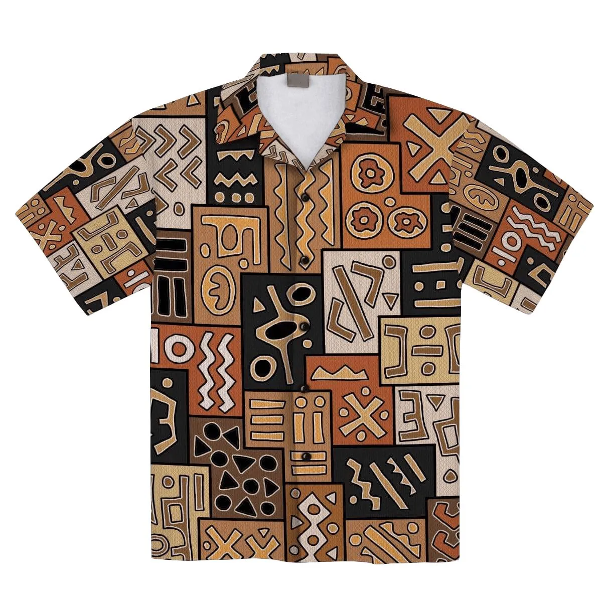 African Pattern Hawaiian Shirt And Shorts Set