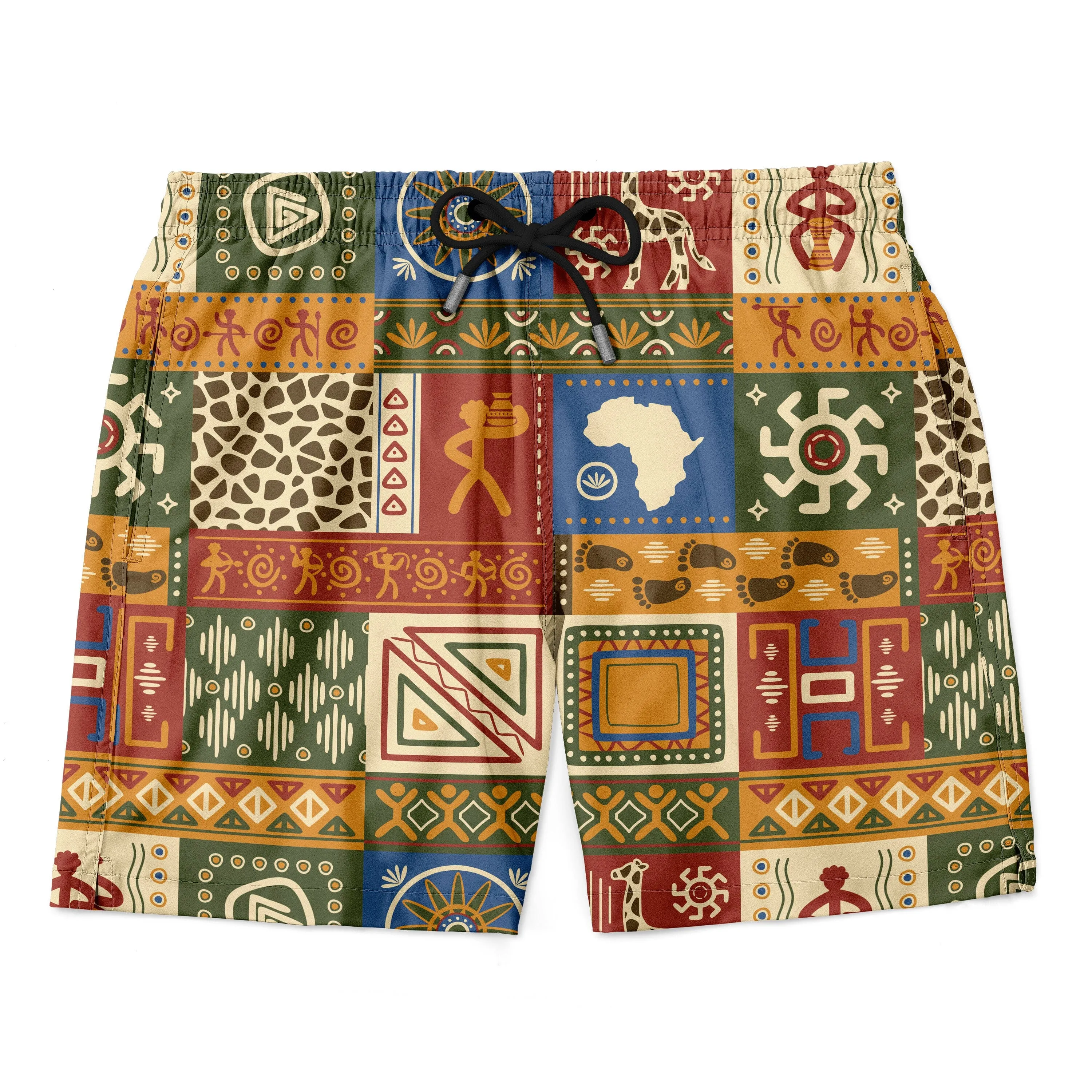 African Patterns Collage Hawaiian Shirt and Shorts Set