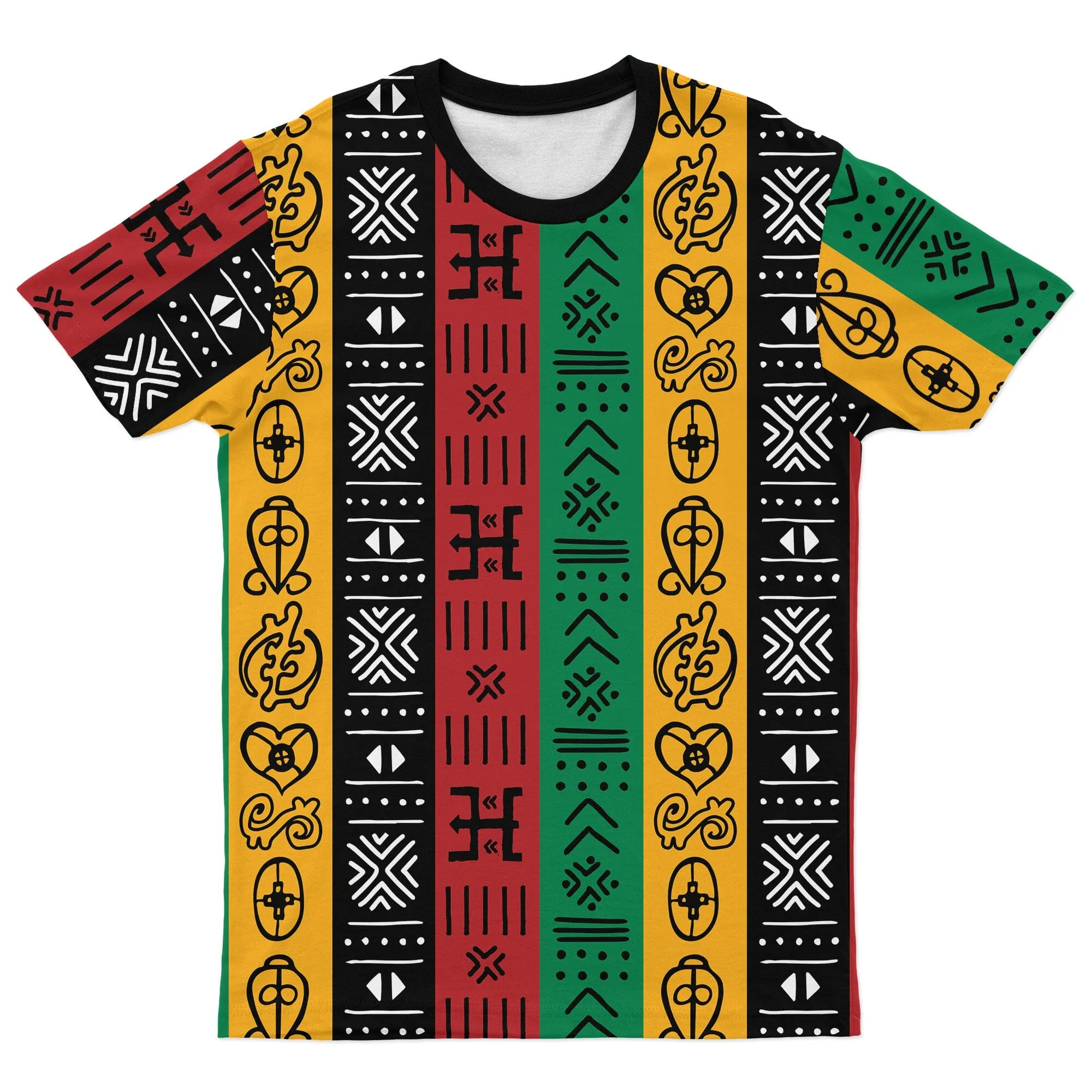 African Symbols In Pan-African Colors T-shirt And Shorts Set