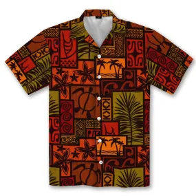 African Symbols Linen Hawaiian Shirt