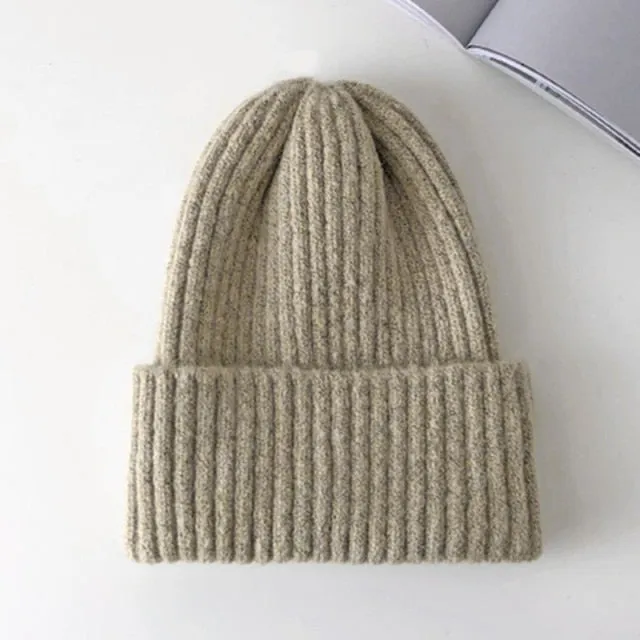 Aidase New Candy Colors Winter Hat Women Knitted Hat Warm Soft Trendy Hat Kpop Style Wool Beanie Elegant All-match Hat