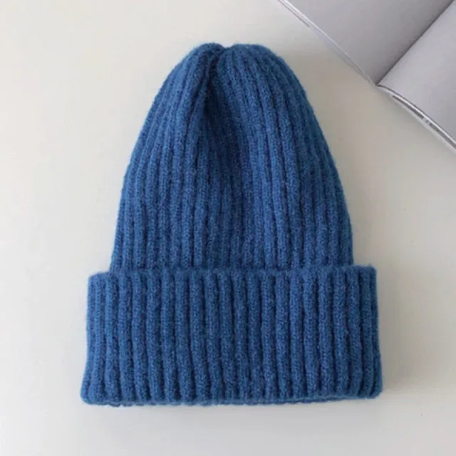 Aidase New Candy Colors Winter Hat Women Knitted Hat Warm Soft Trendy Hat Kpop Style Wool Beanie Elegant All-match Hat