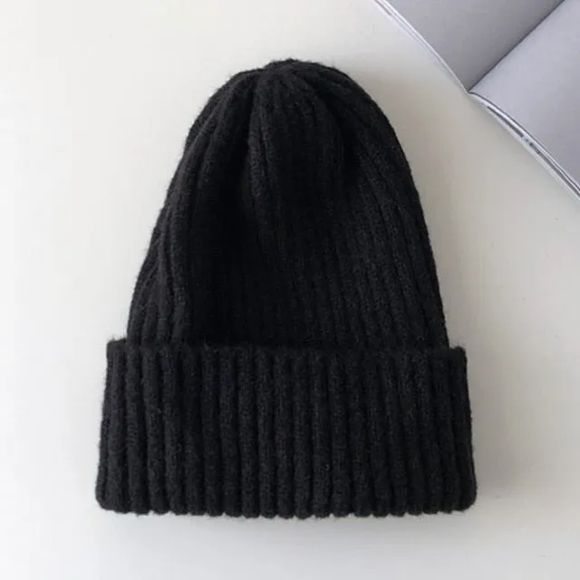 Aidase New Candy Colors Winter Hat Women Knitted Hat Warm Soft Trendy Hat Kpop Style Wool Beanie Elegant All-match Hat