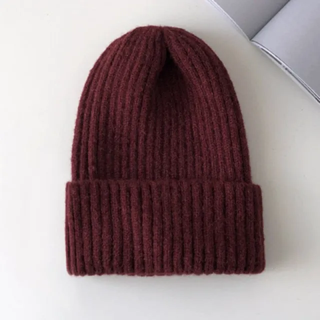 Aidase New Candy Colors Winter Hat Women Knitted Hat Warm Soft Trendy Hat Kpop Style Wool Beanie Elegant All-match Hat