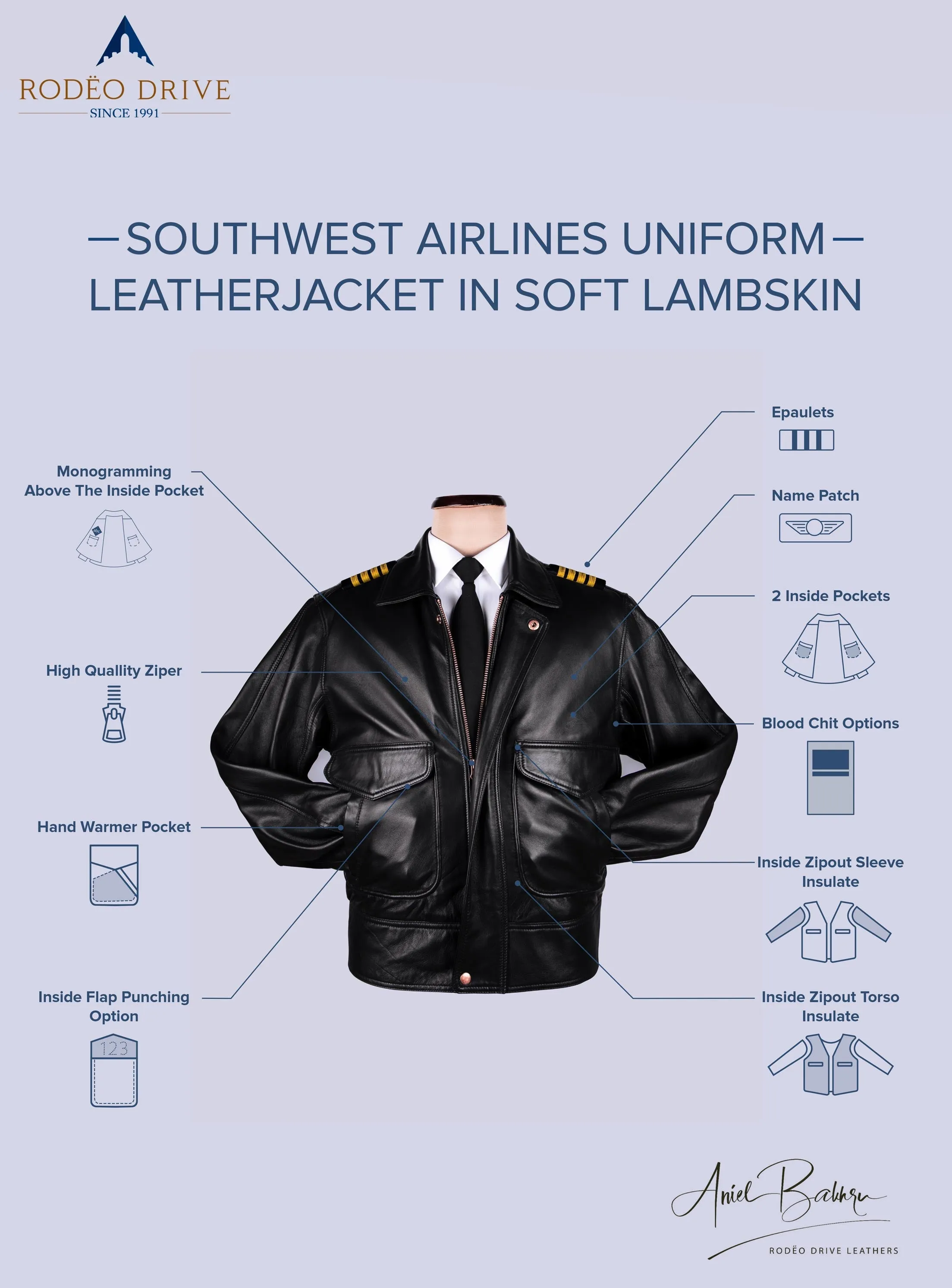 AIR WISCONSIN UNIFORM LEATHER JACKETS WOMEN