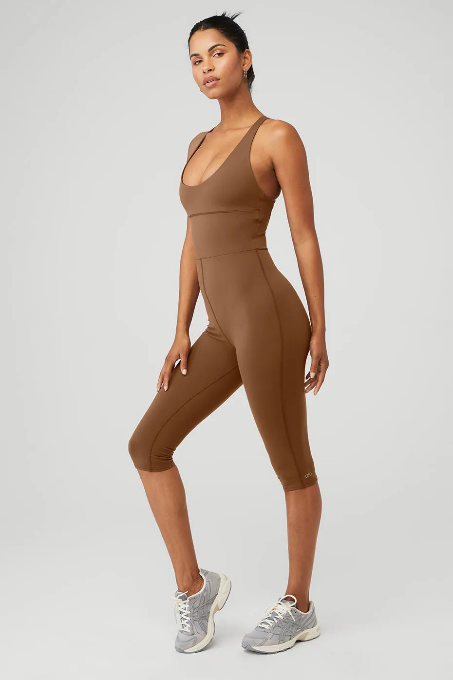 Airbrush Physique Onesie - Cinnamon Brown