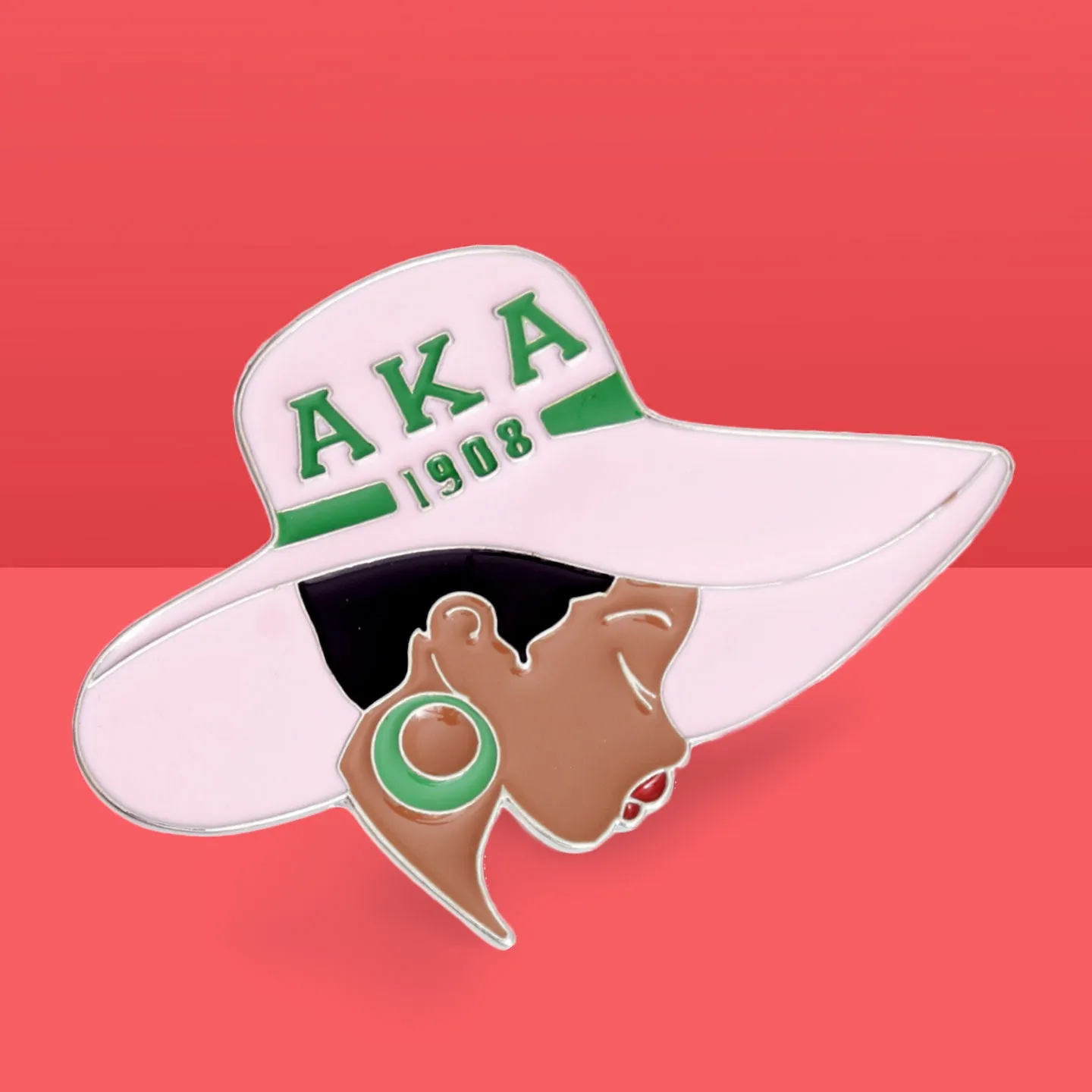 AKA Pink and Green Greek Letter Hat Pin Alpha Kappa Alpha Inspired