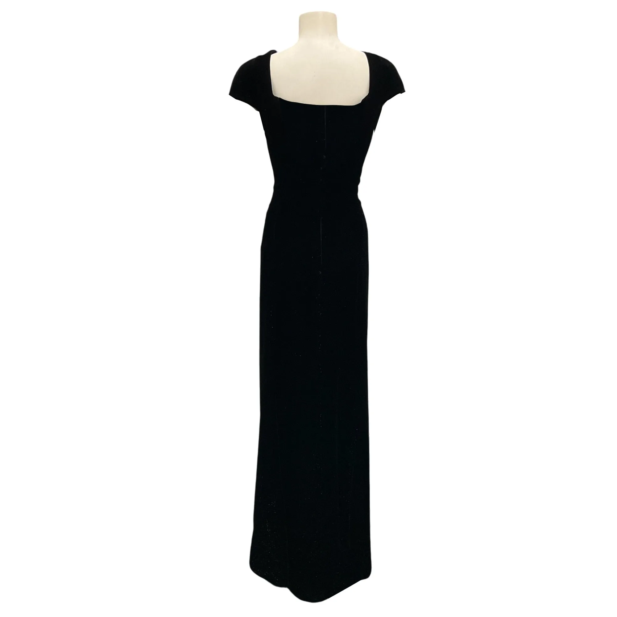 Alaia Black Shimmer Boatneck Velour Gown / Formal Dress