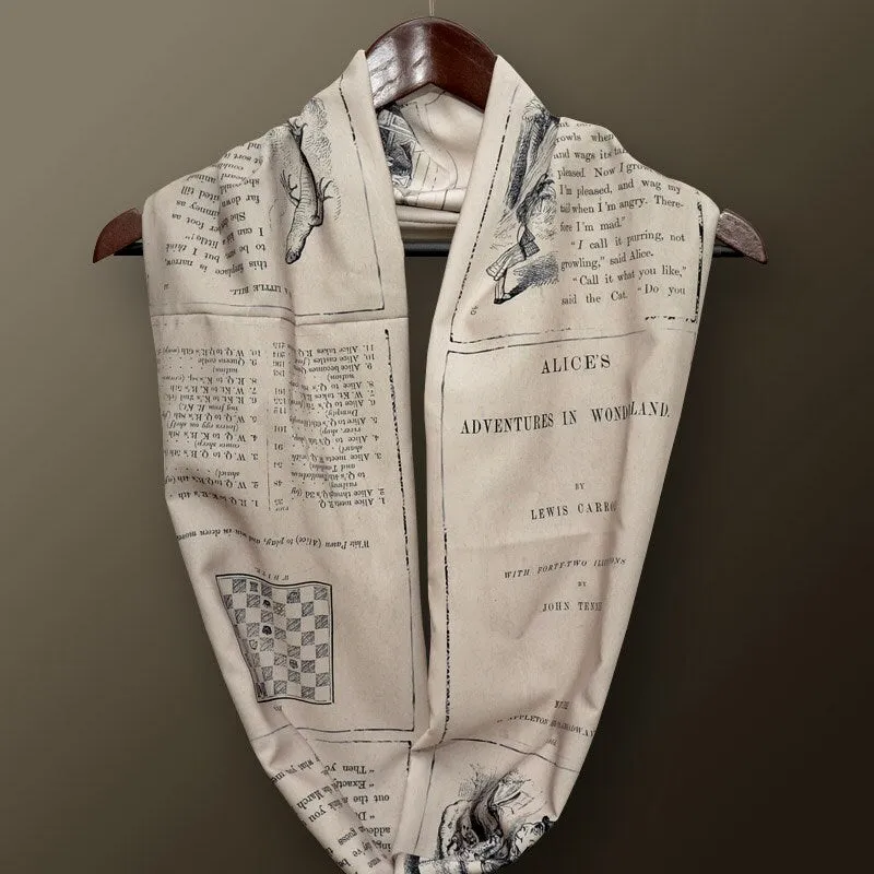 Alice in Wonderland Infinity Scarf - Gray