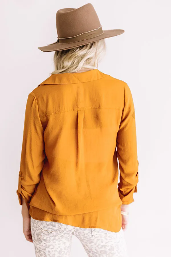 All Business Shift Top in Pumpkin Spice