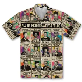 All My Heroes Have FBI Files Linen Hawaiian Shirt