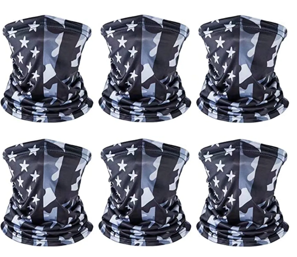 American US Flag Face Bandana Neck Gaiter, Sun UV Dust Protection Reusable Half Mask Scarf Motorcycle Balaclava for Men Women