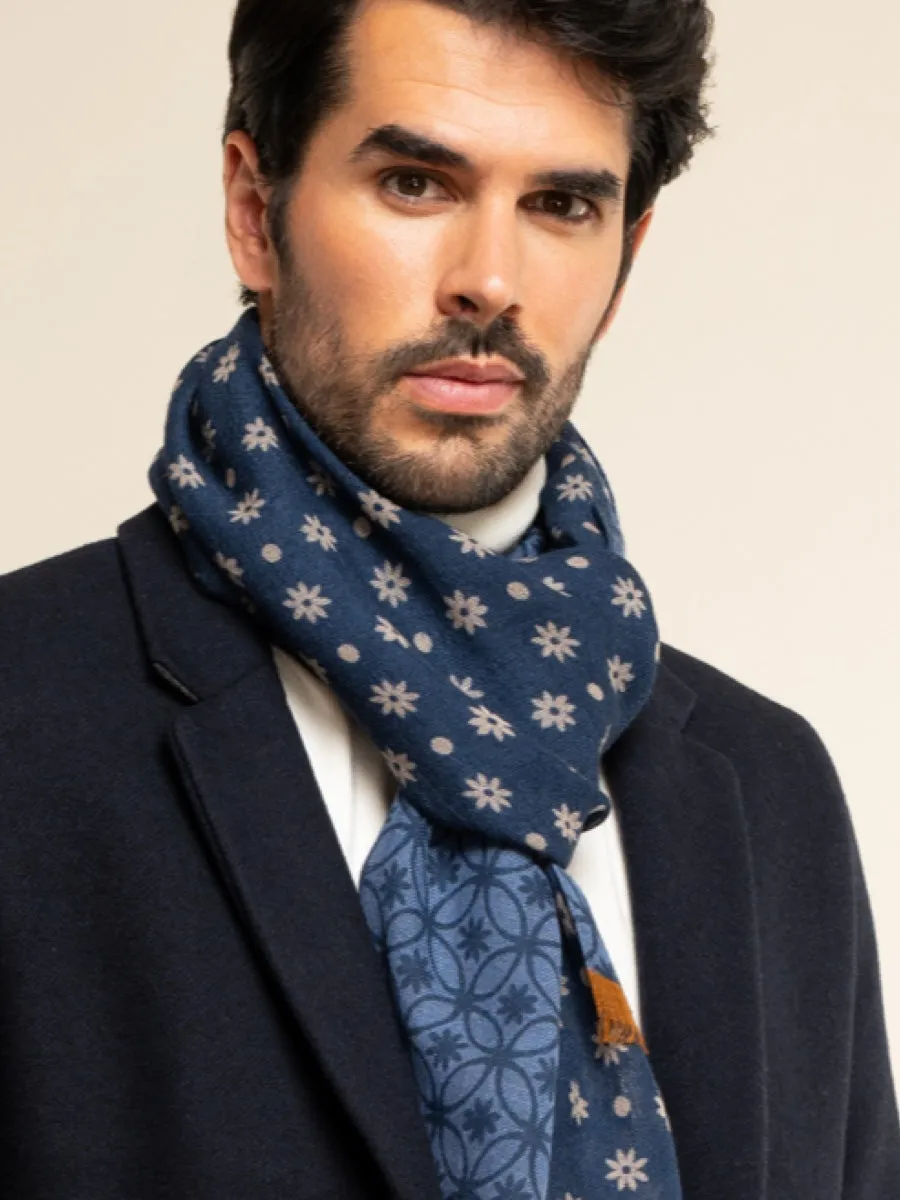 Andrea (blue) - soft and lightweight Italian scarf from 100% wool