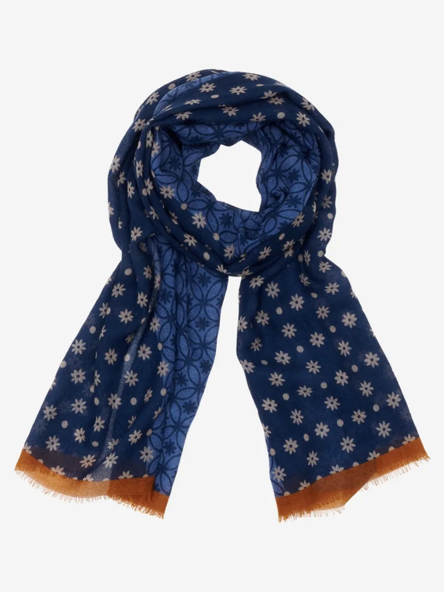 Andrea (blue) - soft and lightweight Italian scarf from 100% wool