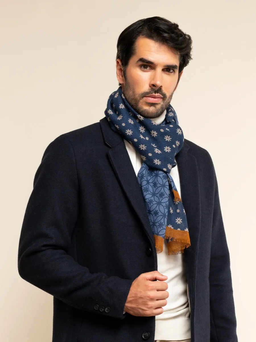 Andrea (blue) - soft and lightweight Italian scarf from 100% wool