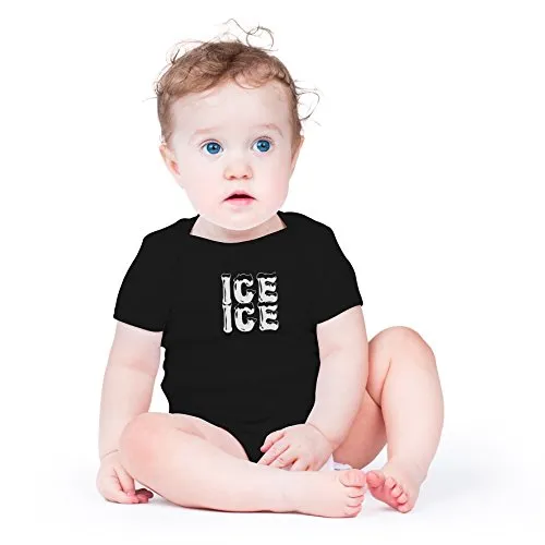 AW Fashions Ice Ice Baby - Parody Cute Novelty Funny Infant One-Piece Baby Bodysuit (6 Months, Black)