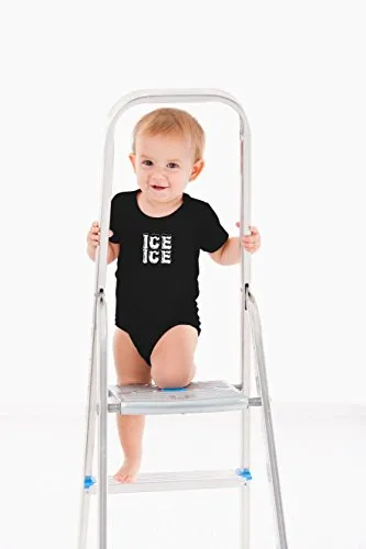 AW Fashions Ice Ice Baby - Parody Cute Novelty Funny Infant One-Piece Baby Bodysuit (6 Months, Black)