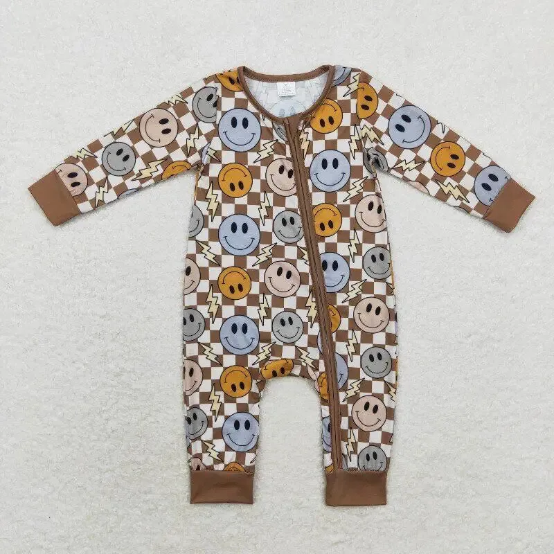 Baby Boys Brown Checkered Bamboo Sleeper