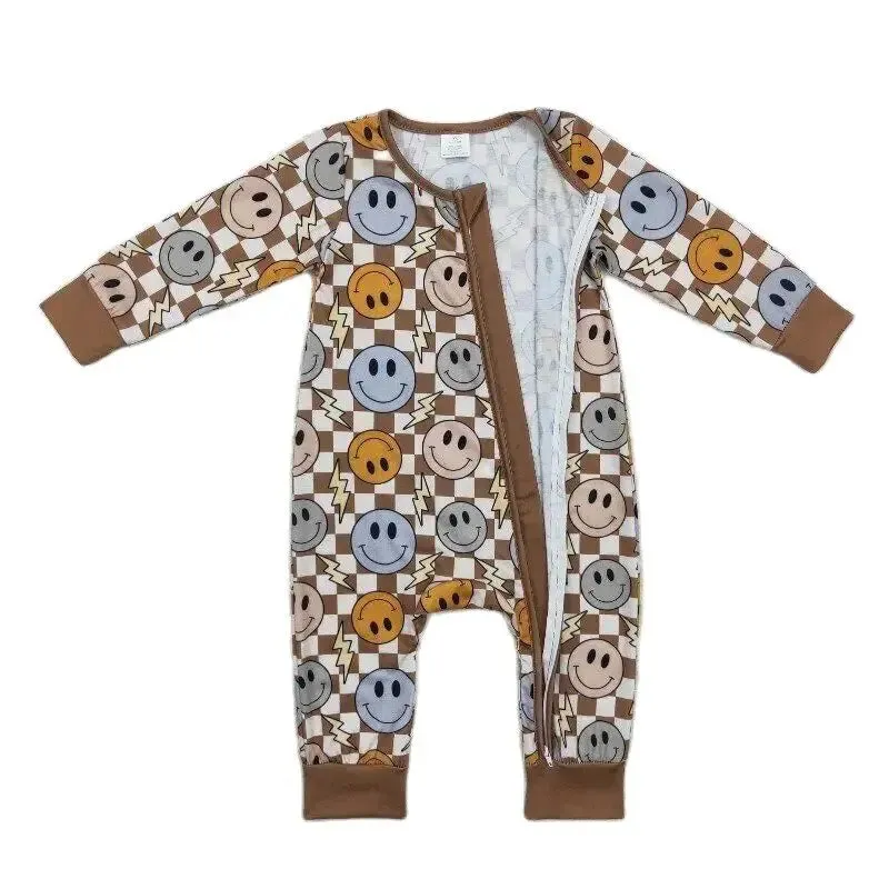 Baby Boys Brown Checkered Bamboo Sleeper