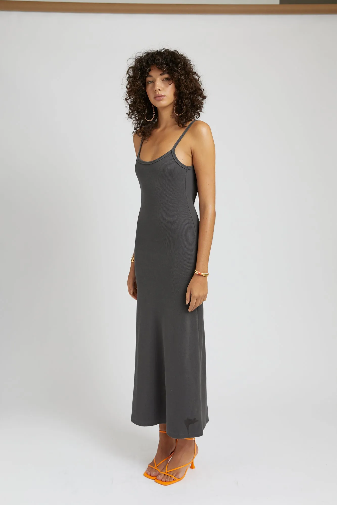 Backless Maxi Dress - Charcoal