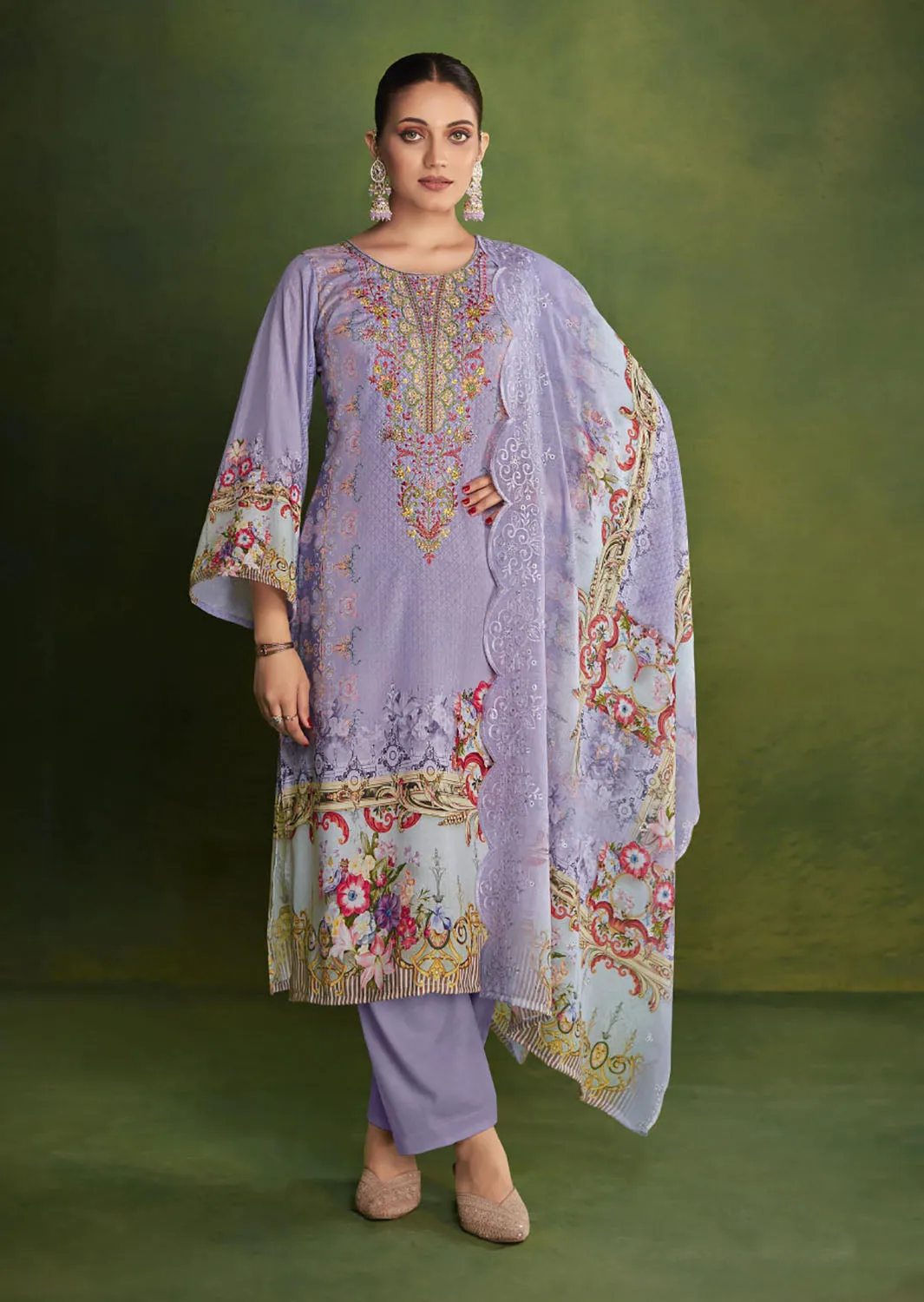 Belliza Cotton Pakistani Print Unstitched Women Salwar Suit Fabric