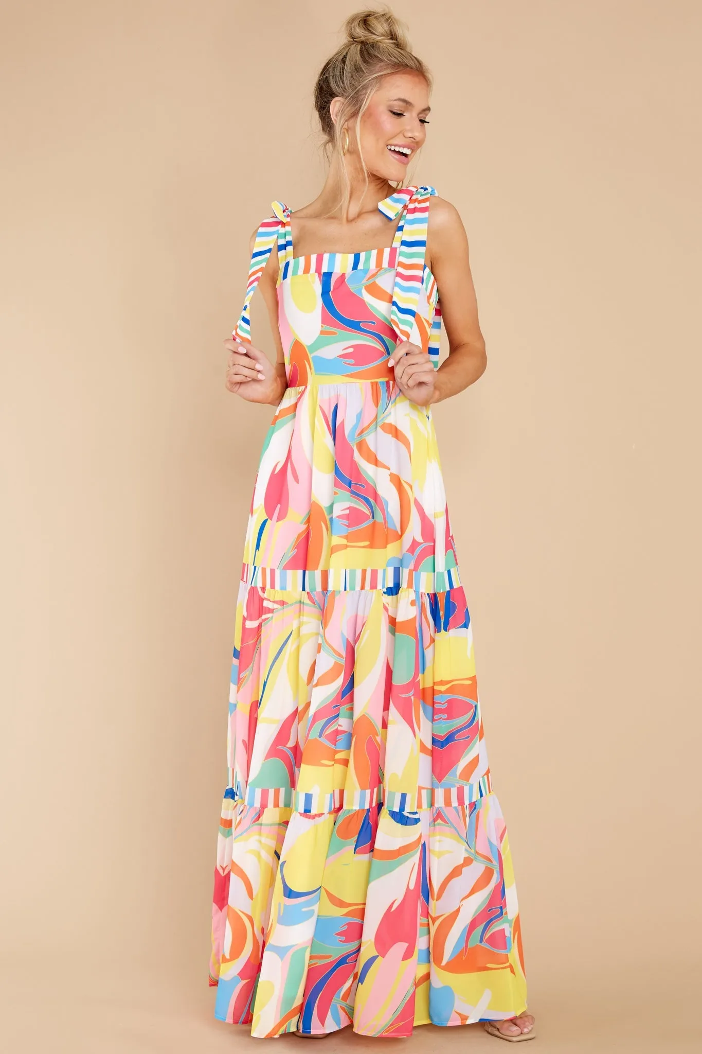 Beyond The Stars Rainbow Print Maxi Dress