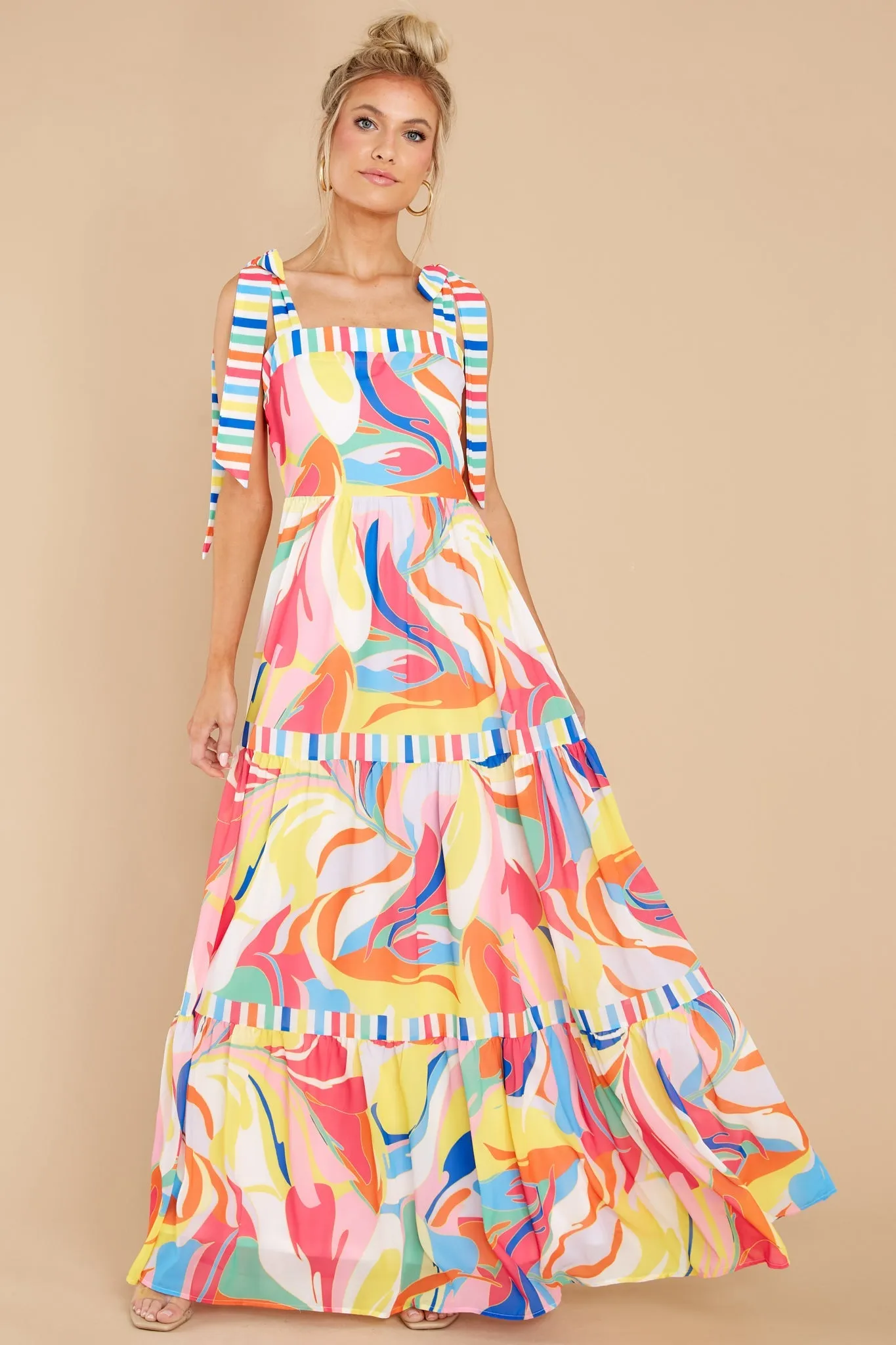 Beyond The Stars Rainbow Print Maxi Dress