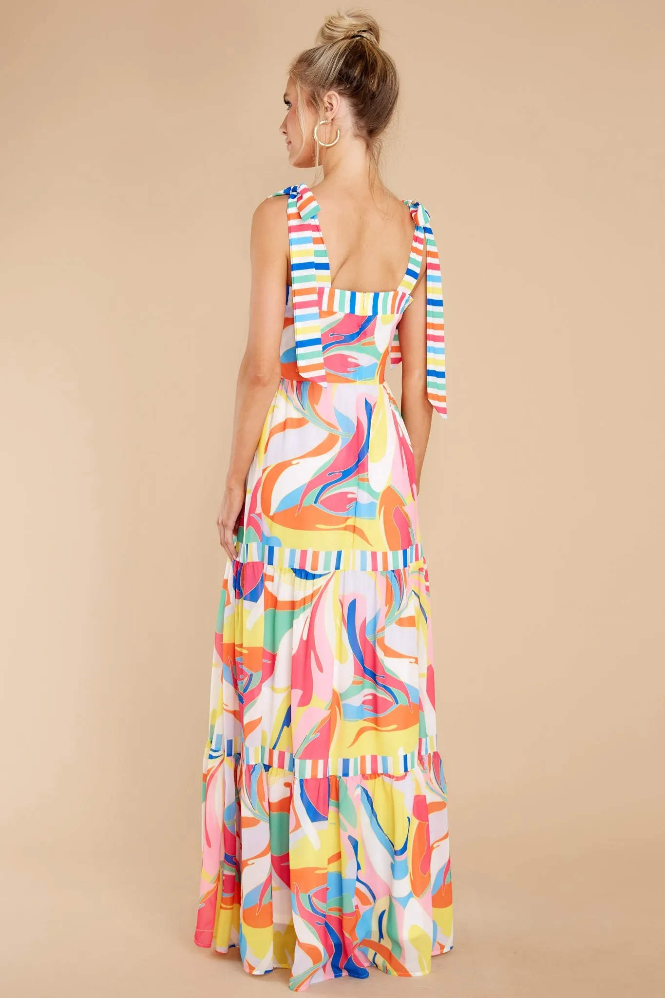 Beyond The Stars Rainbow Print Maxi Dress