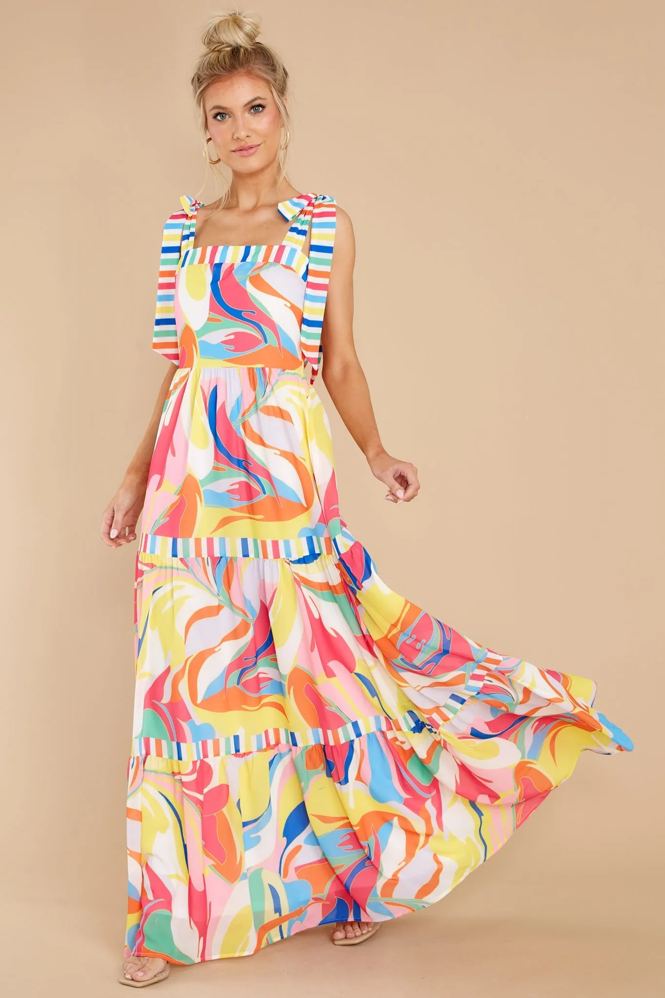 Beyond The Stars Rainbow Print Maxi Dress