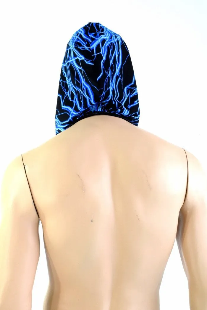 Black & Blue Lightning Reversible Infinity Festival Hood