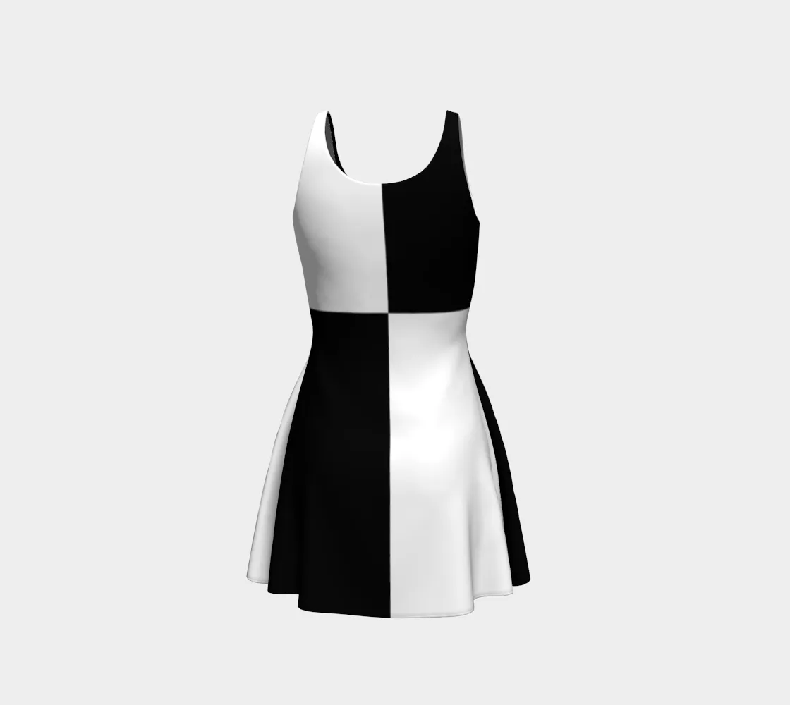 Black and White Flare Dress